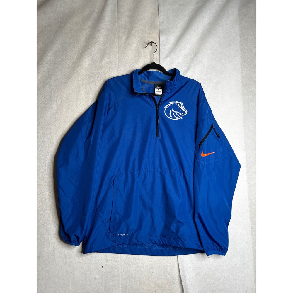 Nike Storm-Fit Boise State Broncos Quarter Zip Windbreaker Jacket Blue Mens M